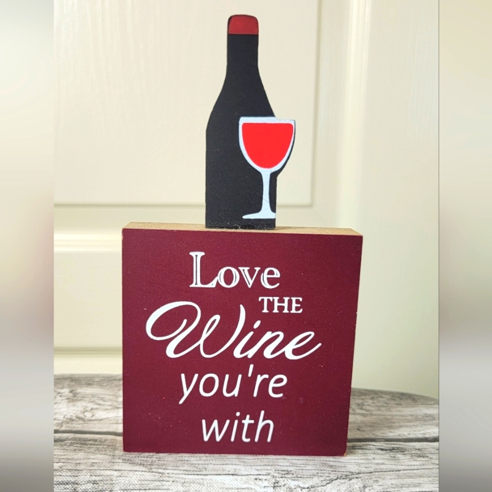 Decorative Wine Sign - Red and Black